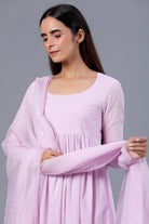 Lilac Full Sleeves Suit Set with Doria Dupatta - ILMA