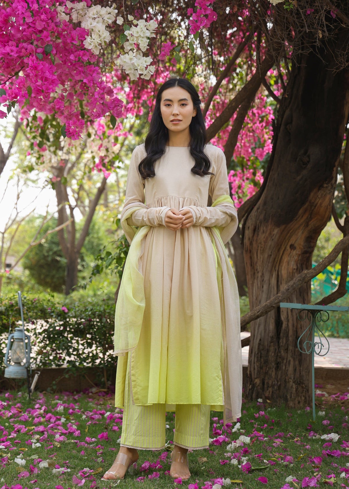 LILY Ombre Chudidar Sleeves Suit Set - ILMA