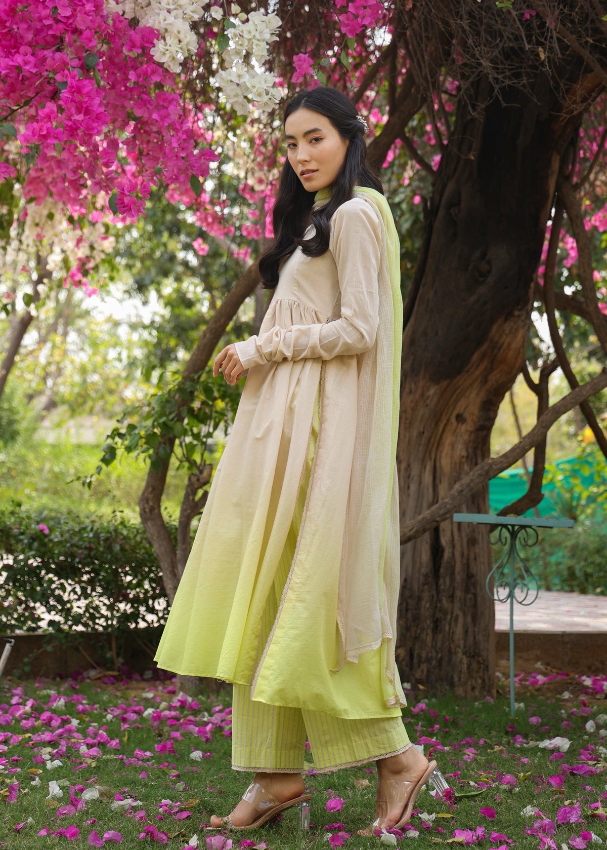 LILY Ombre Chudidar Sleeves Suit Set - ILMA