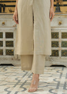 Linen Front Slit Sleeveless Kurta Set - ILMA