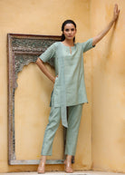 Linen Kurta Set with Doriya Strap - ILMA