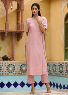 Linen Side Tie-Ups Kurta Set - ILMA