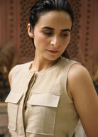 Linen Sleeveless Shirt Co-ord Set - ILMA