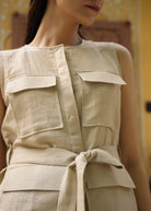 Linen Sleeveless Shirt Co-ord Set - ILMA