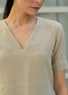 Linen V-Neck Suit Set - ILMA