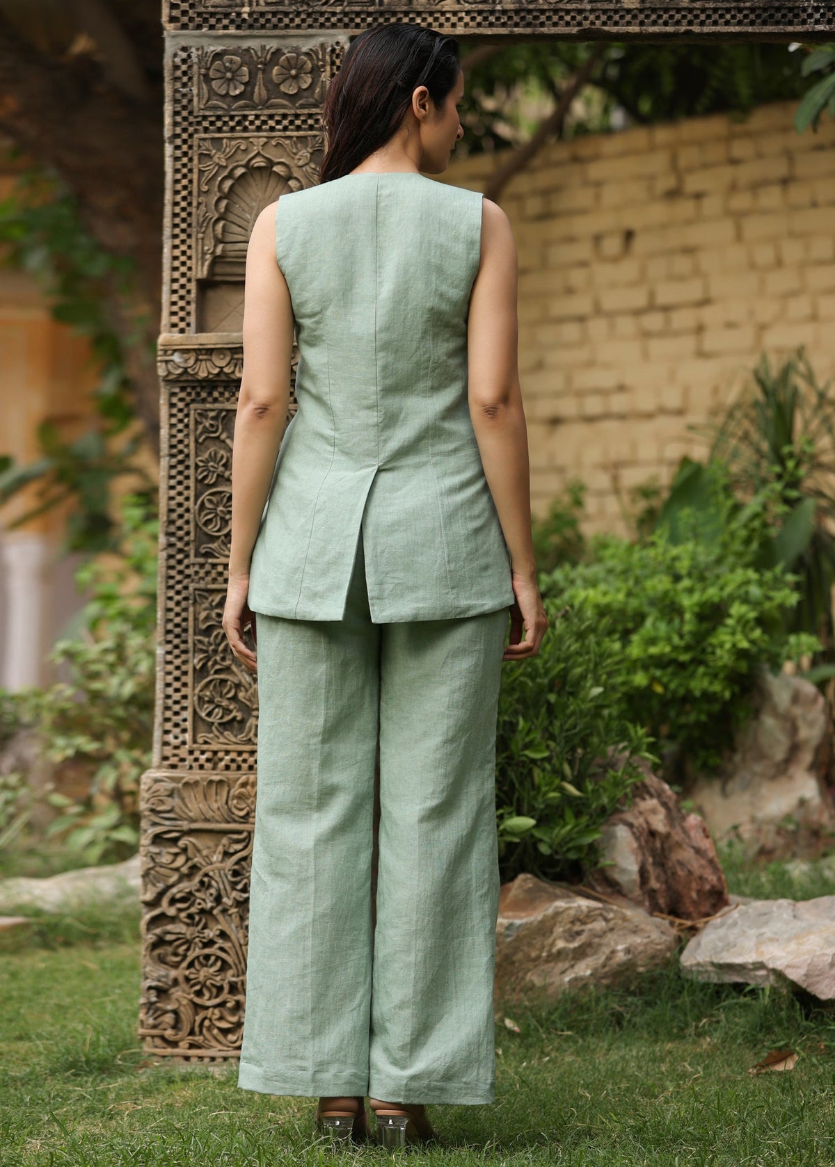 Linen Waistcoat Pants Co-ord Set - ILMA