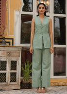 Linen Waistcoat Pants Co-ord Set - ILMA