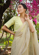 MEADOW Striped Saree with Blouse - ILMA
