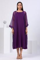 Mid Calf Length Dress with Doriya Shrug - ILMA