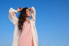 Peach Mulmul Kurta Set with Shrug - ILMA