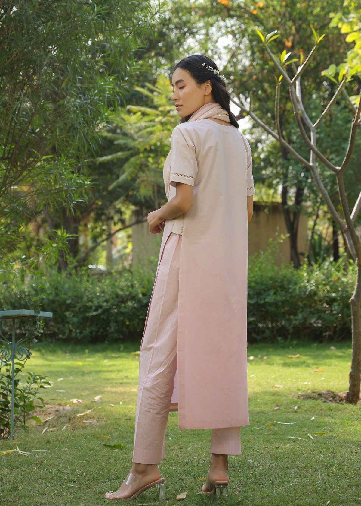 PEONY Straight Kurta Set with Scarf - ILMA