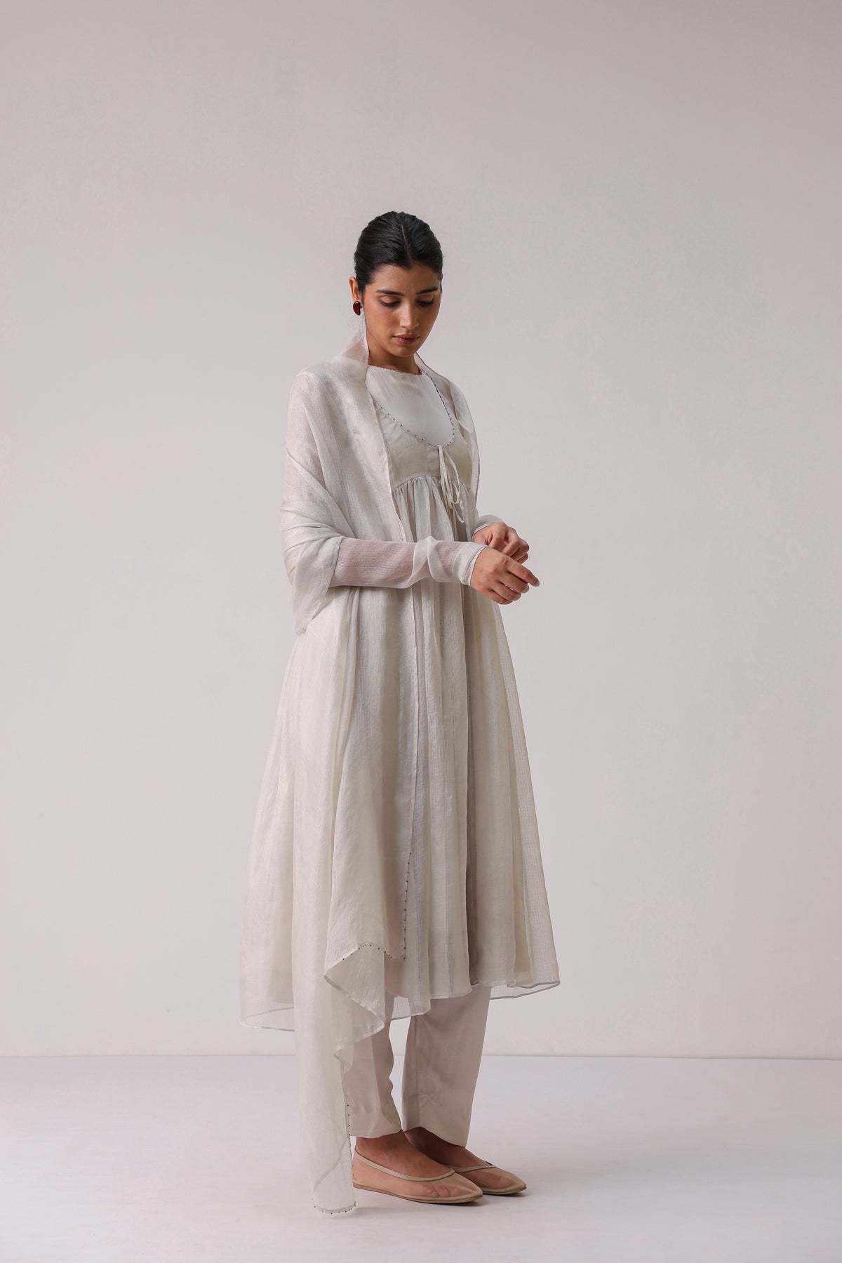 Petal Veil Anarkali Set - ILMA