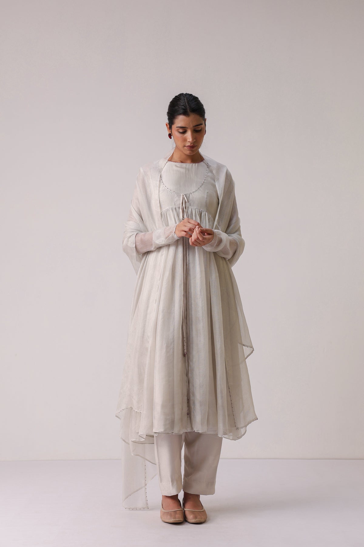 Petal Veil Anarkali Set - ILMA