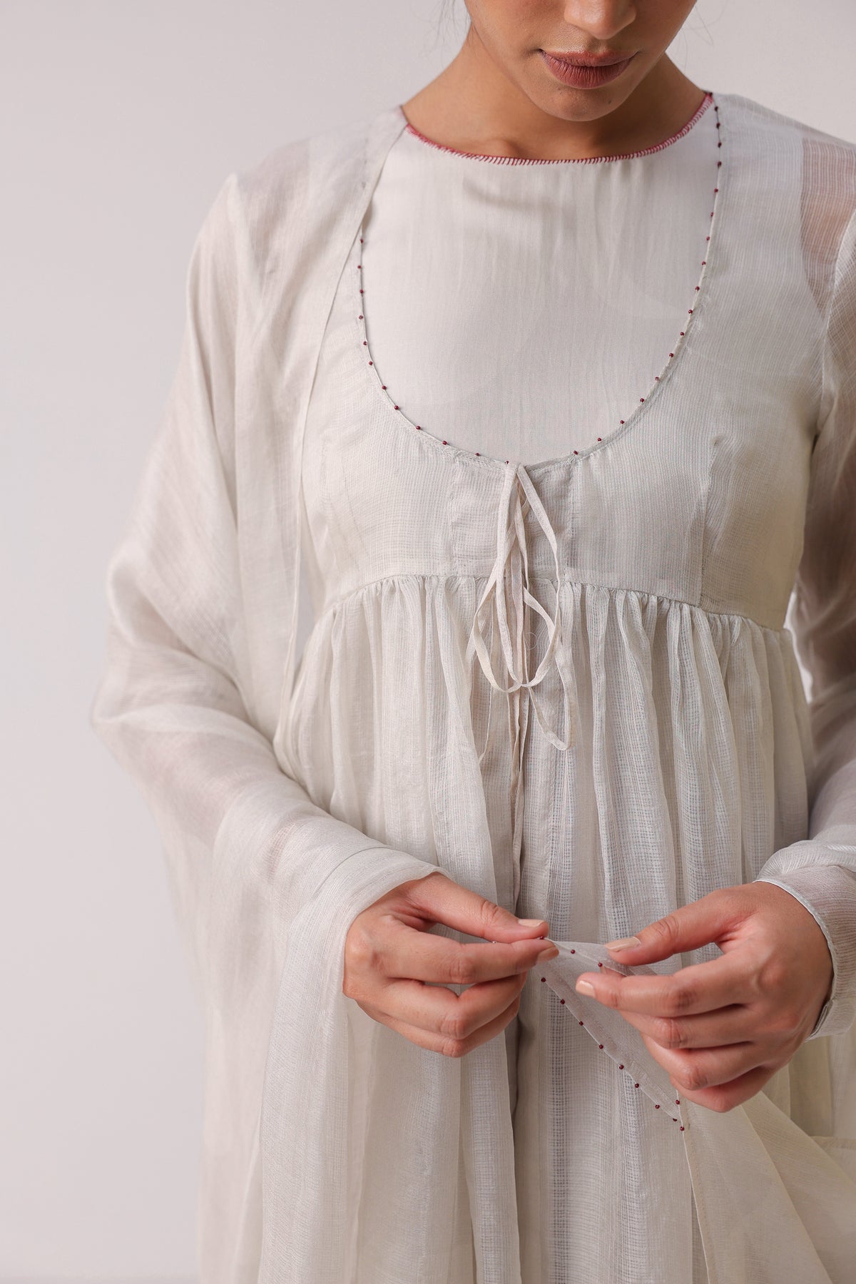 Petal Veil Anarkali Set - ILMA