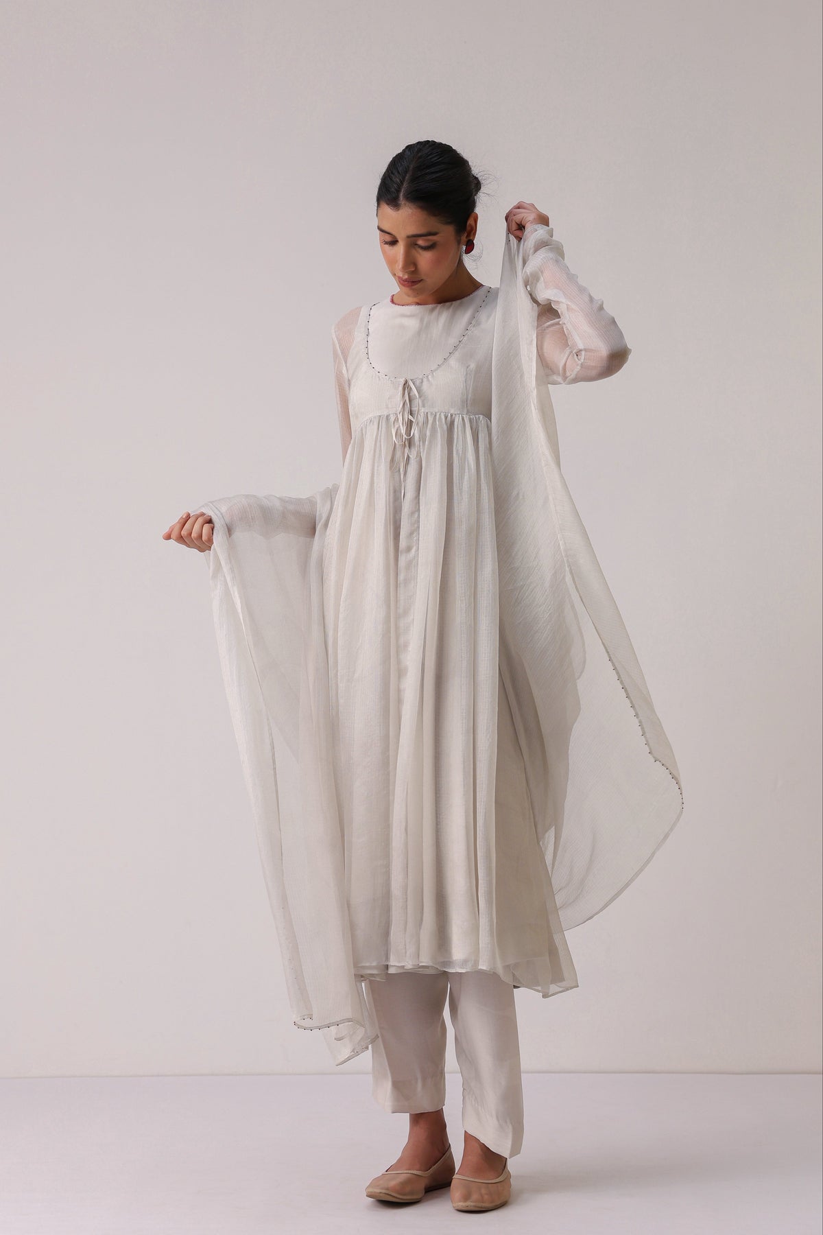Petal Veil Anarkali Set - ILMA