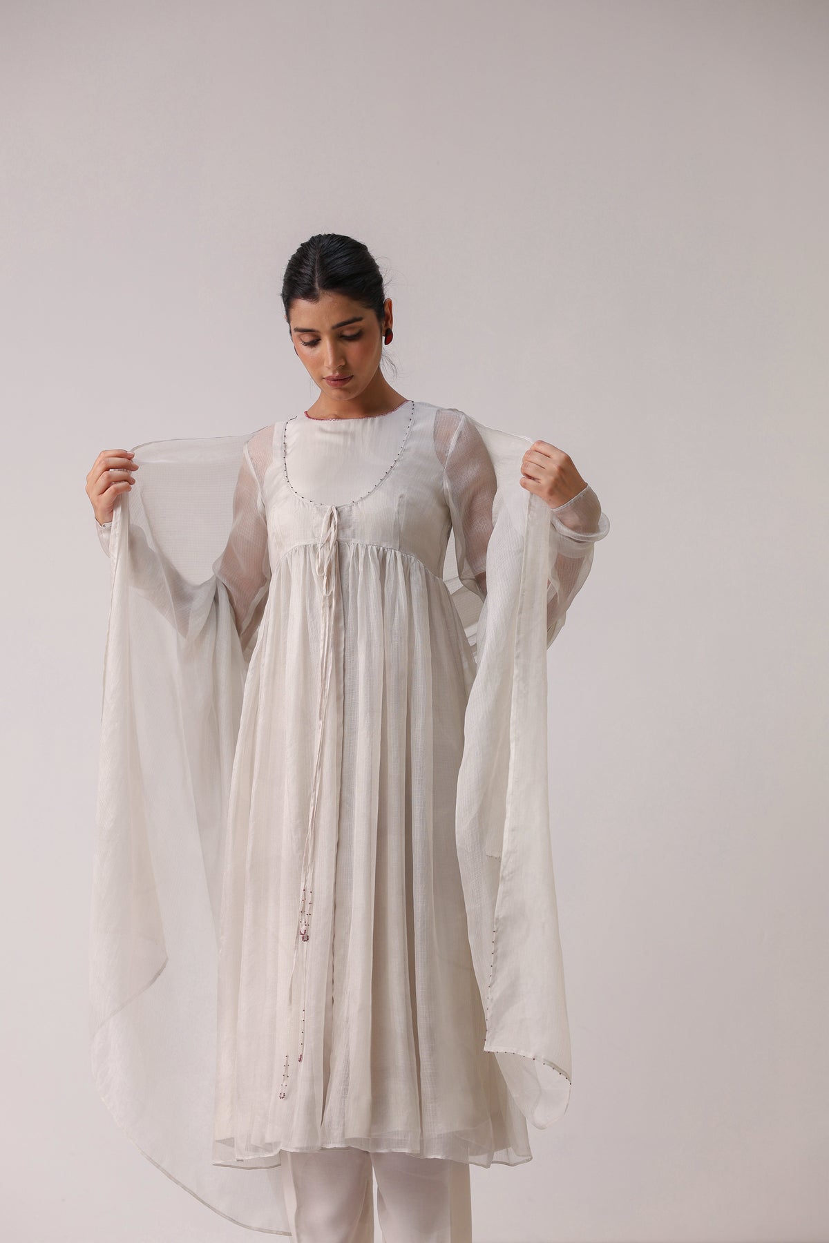Petal Veil Anarkali Set - ILMA