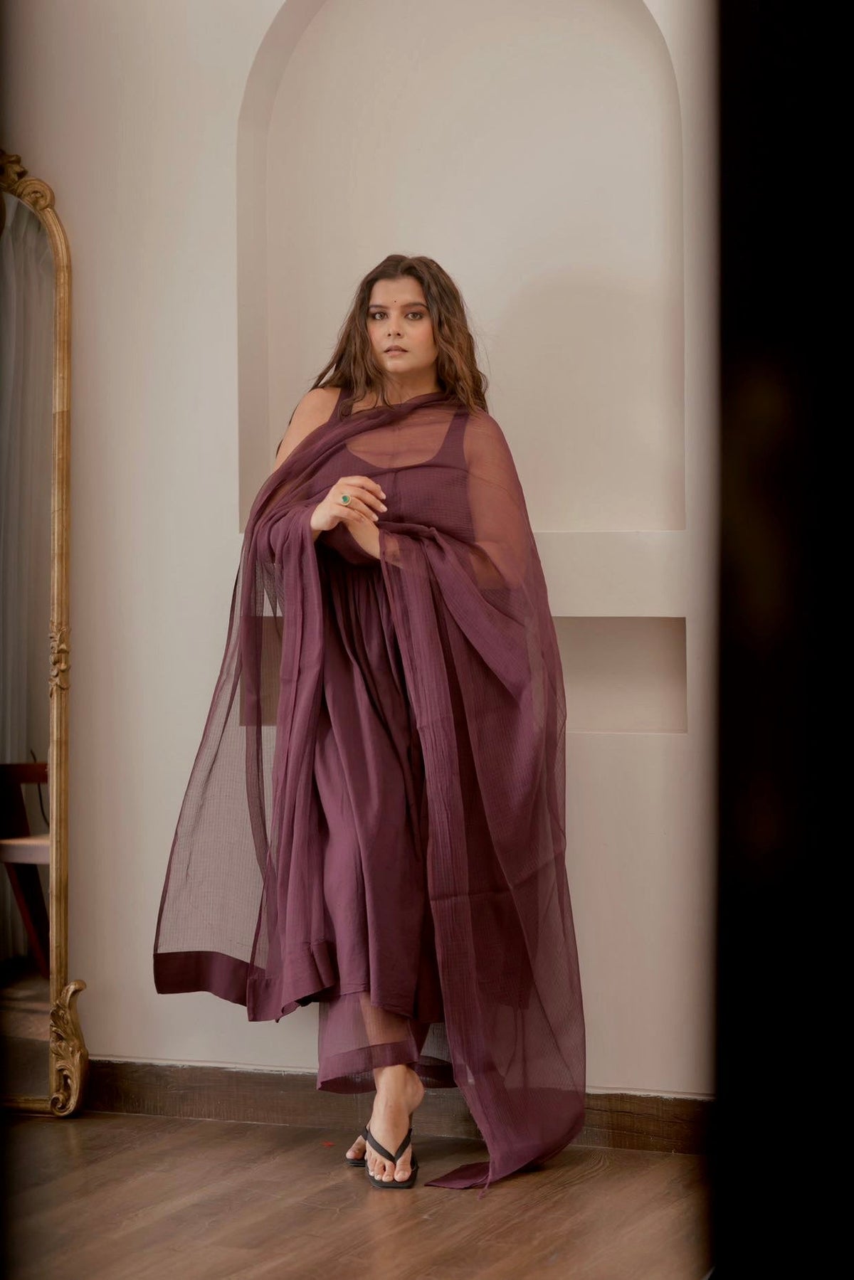 Radhika Bhardwaj in Sleeveless Suit Set with Doriya Dupatta - ILMA
