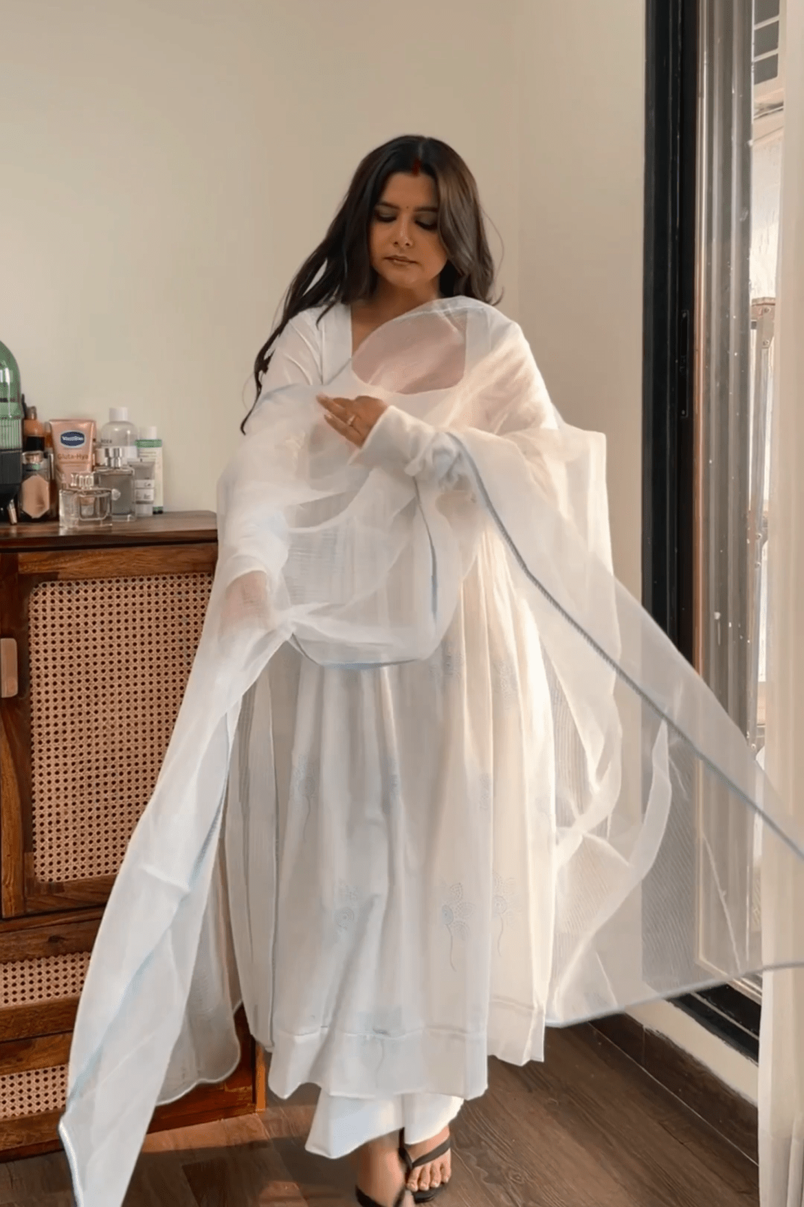 Radhika in White Block Printed Suit Set - ILMA