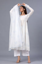 Radhika in White Block Printed Suit Set - ILMA