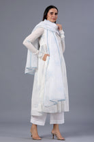 Radhika in White Block Printed Suit Set - ILMA