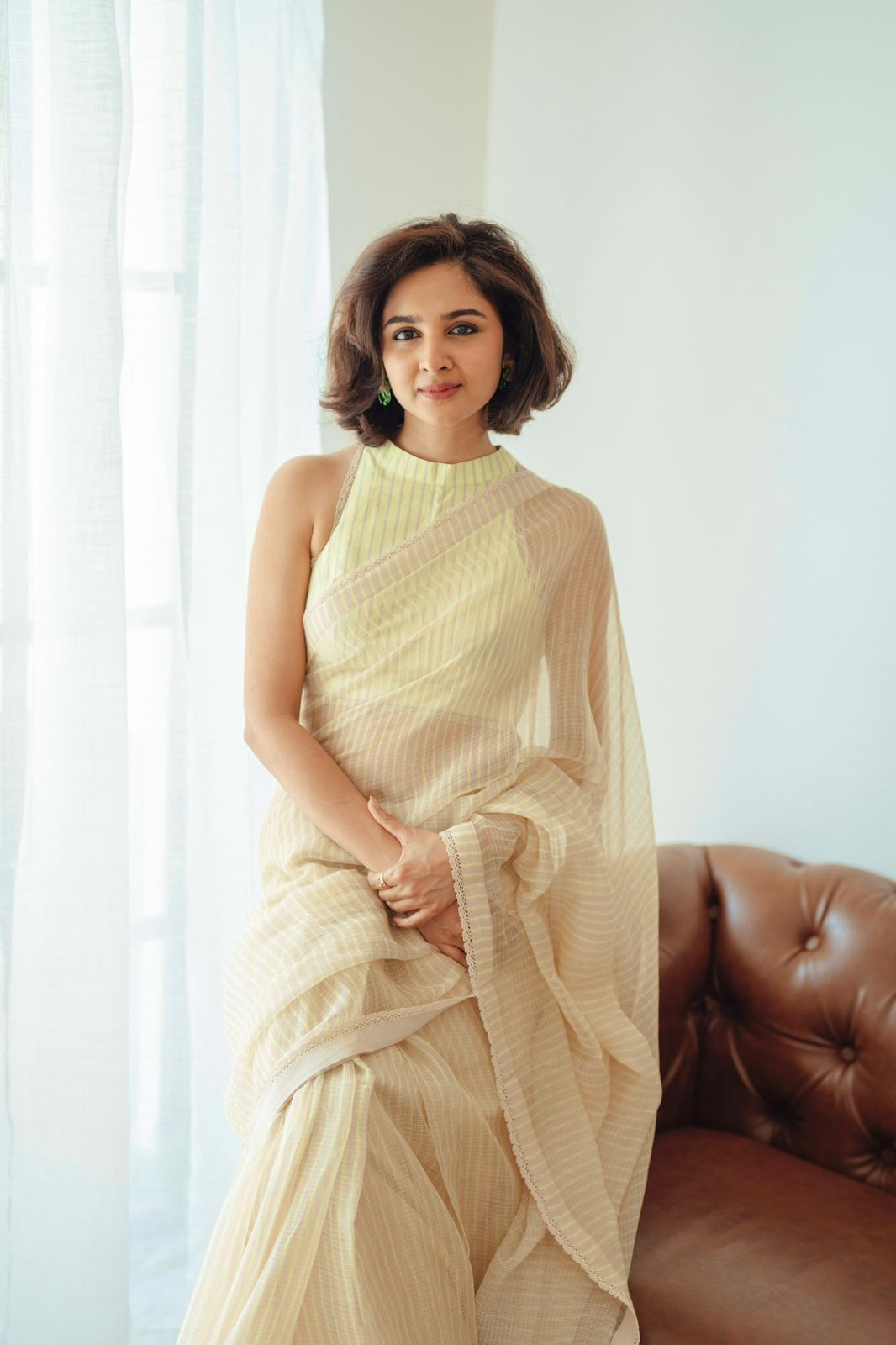 Reshma Sebastian in Meadow Striped Saree - ILMA