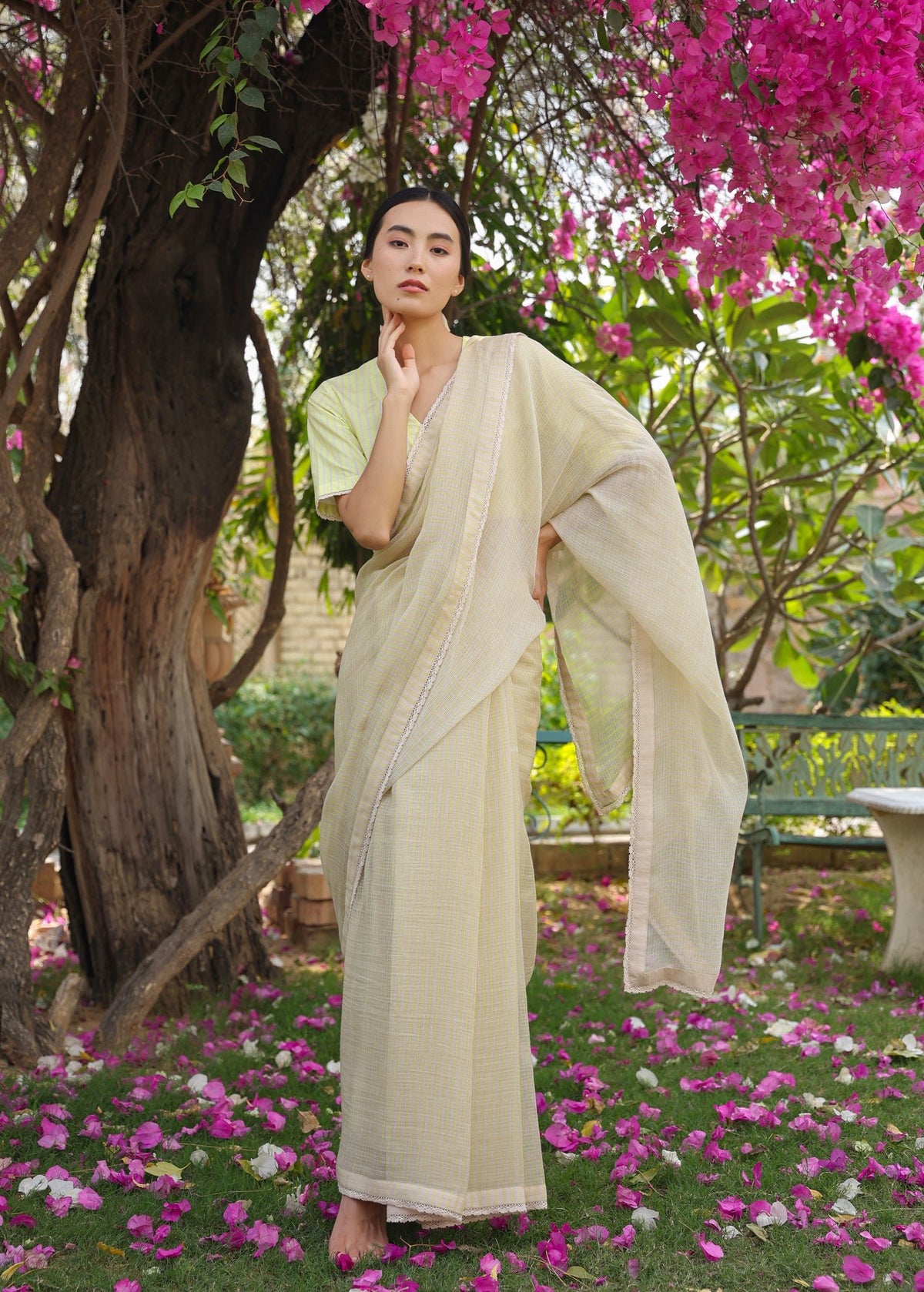 Reshma Sebastian in Meadow Striped Saree - ILMA