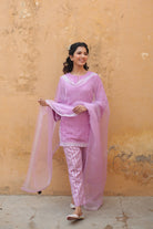 Saumya Tandon in Makhamalee Short Kurta Set with Dupatta - ILMA