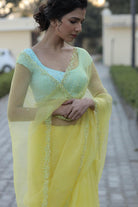 Sequins Border Saree with Contrast Blouse - ILMA