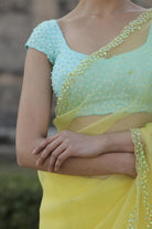 Sequins Border Saree with Contrast Blouse - ILMA
