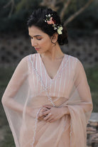 Sequins Border Saree with Striped Blouse - ILMA