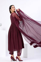 Sleeveless Suit Set with Doriya Dupatta - ILMA