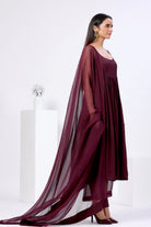 Sleeveless Suit Set with Doriya Dupatta - ILMA