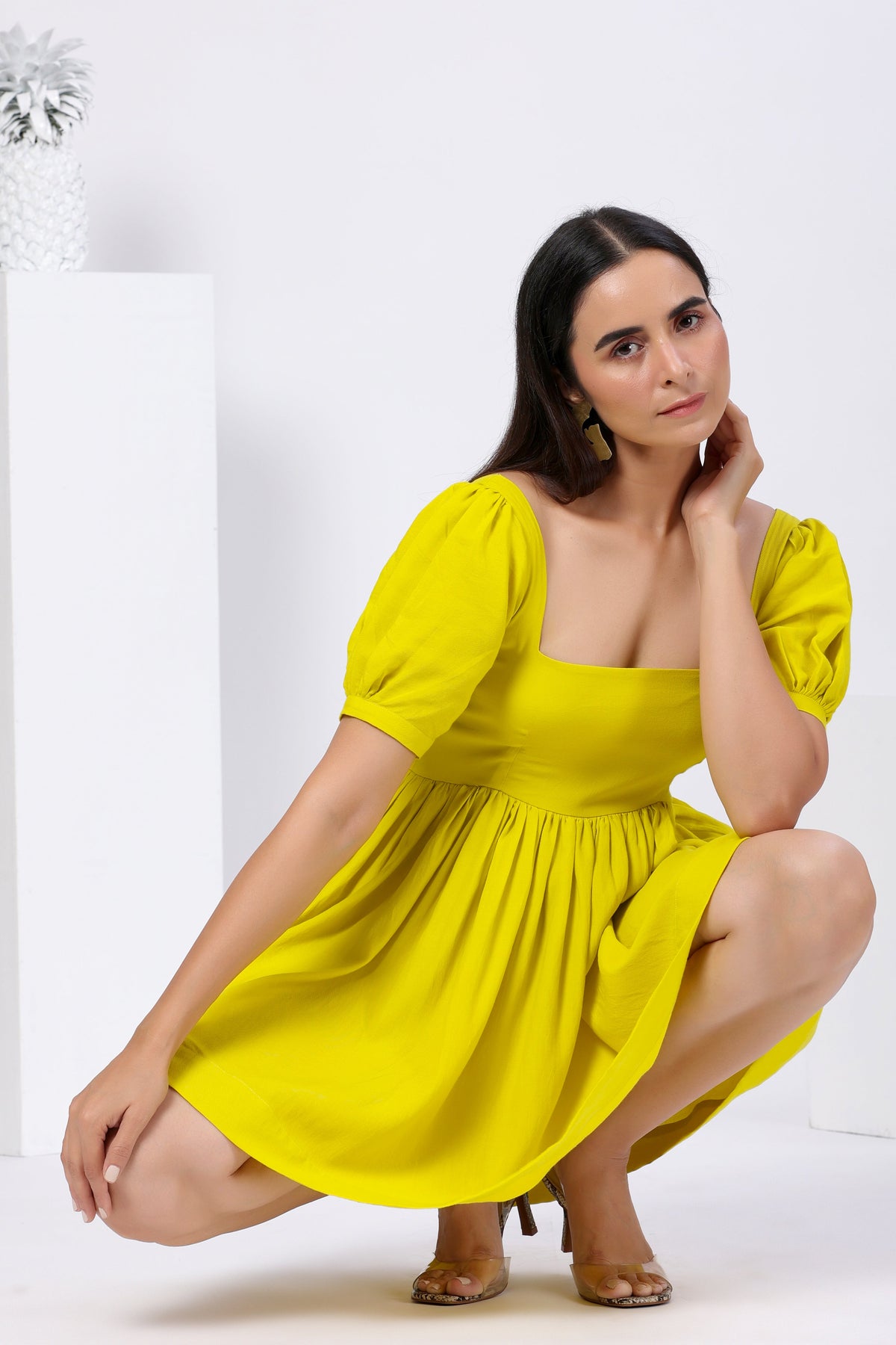 Square Neckline Jumper Dress - ILMA