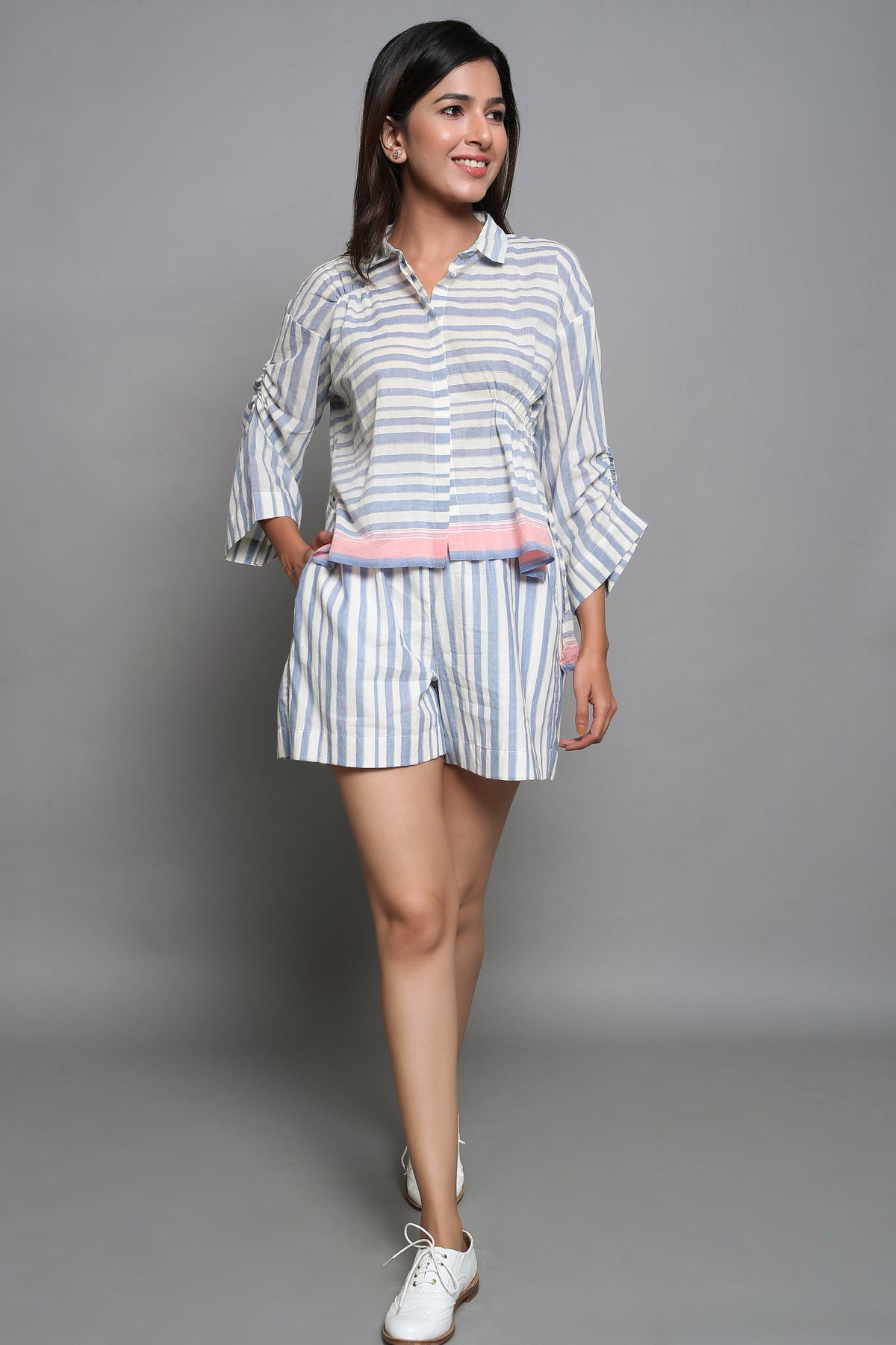 Striped Shorts With Shirt - ILMA