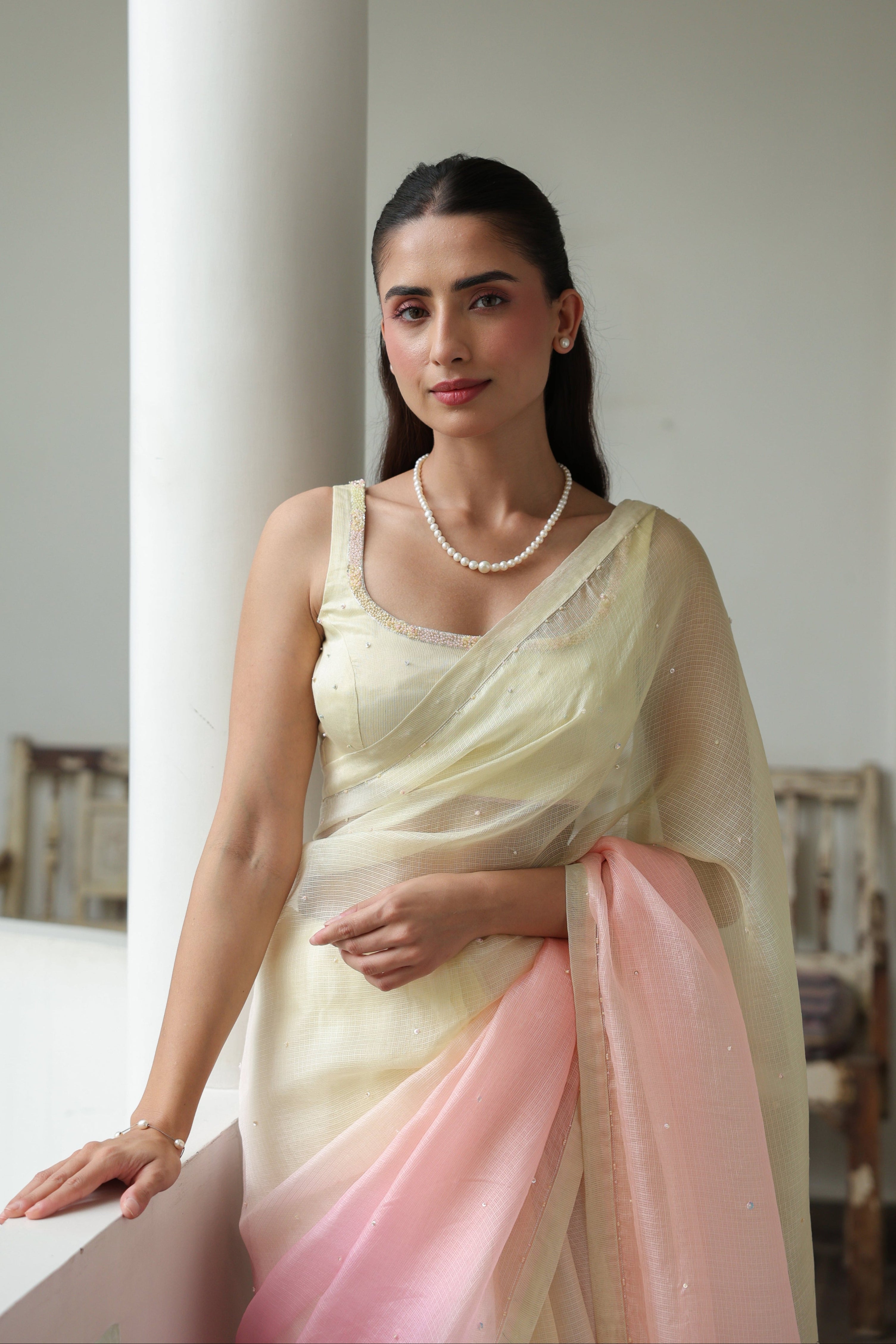 SUHANI Saree with Hand Embellished Blouse - ILMA