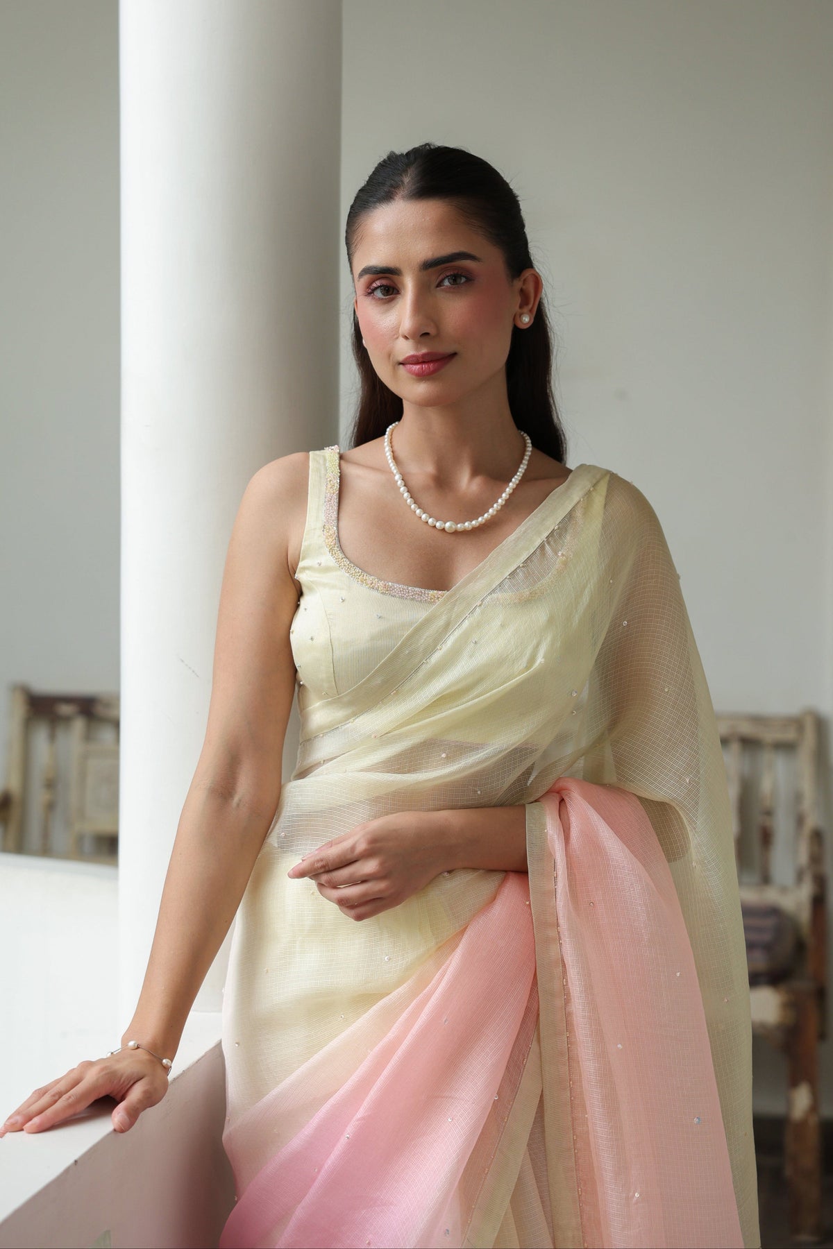 SUHANI Saree with Hand Embellished Blouse - ILMA