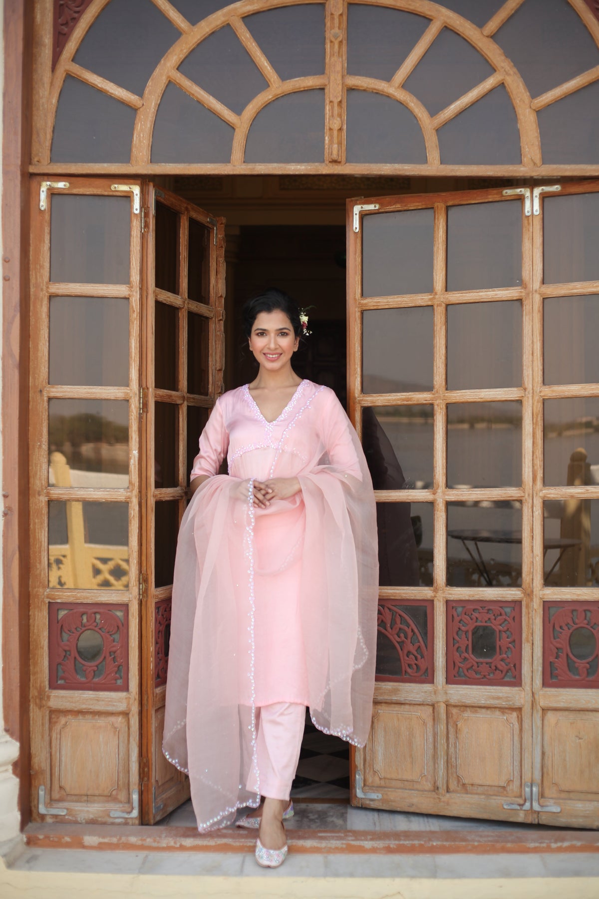 Suit Set with Sequins Border Dupatta - ILMA