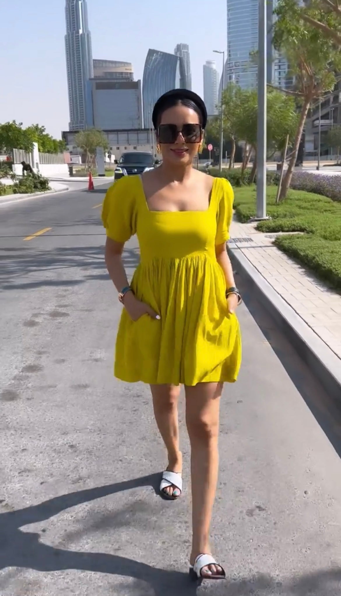 Sunnyysideup in Square Neckline Jumper Dress - ILMA