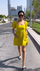Sunnyysideup in Square Neckline Jumper Dress - ILMA