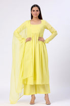 Sunshine Yellow Full Sleeves Suit Set with Doriya Dupatta - ILMA