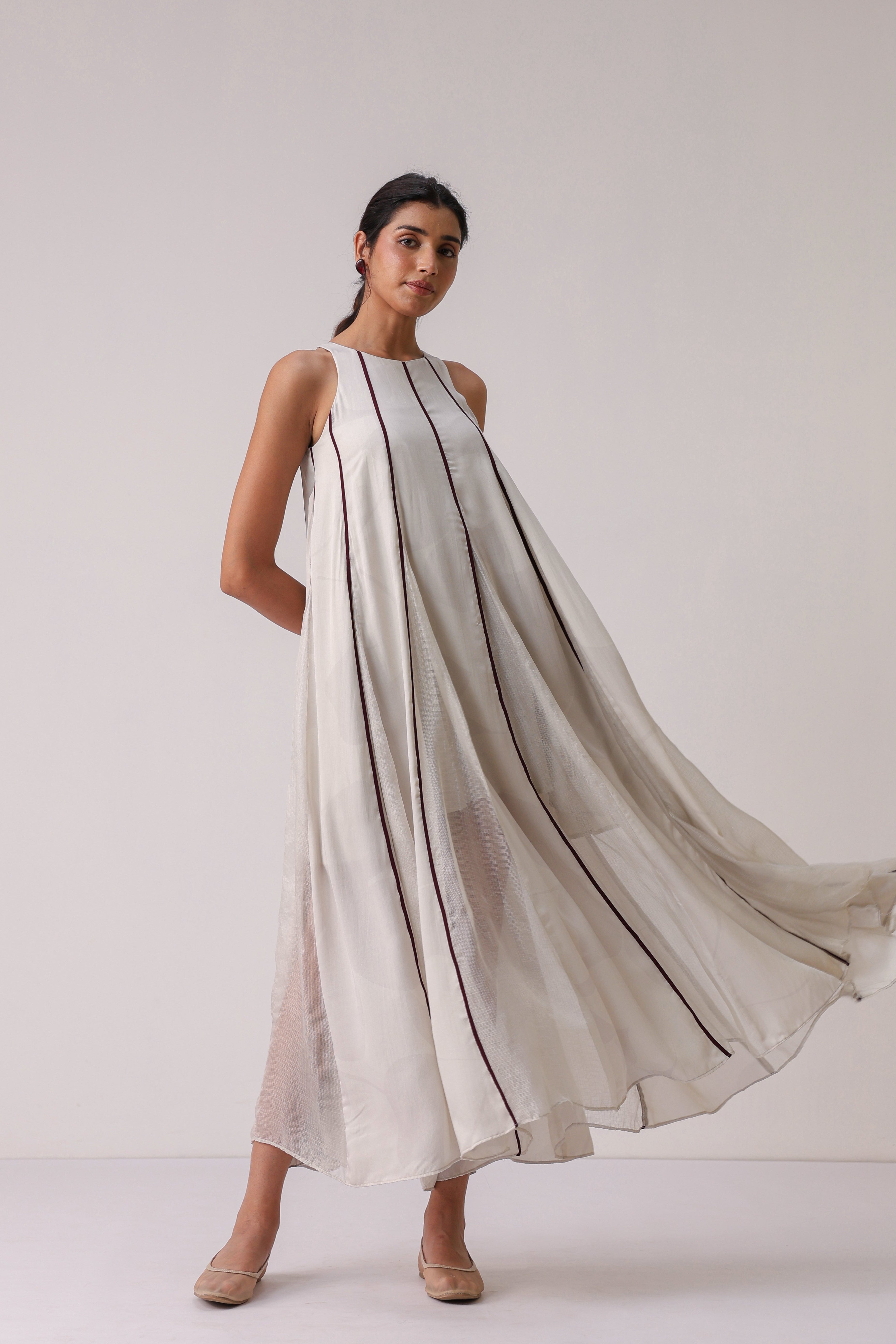 Tamara Pai in Morning Blush Panelled Dress - ILMA
