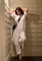 Tisca Chopra in White Long Shirt Set - ILMA