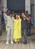 Vaani Kapoor in Sunshine Yellow Full Sleeves Suit Set with Doriya Dupatta - ILMA