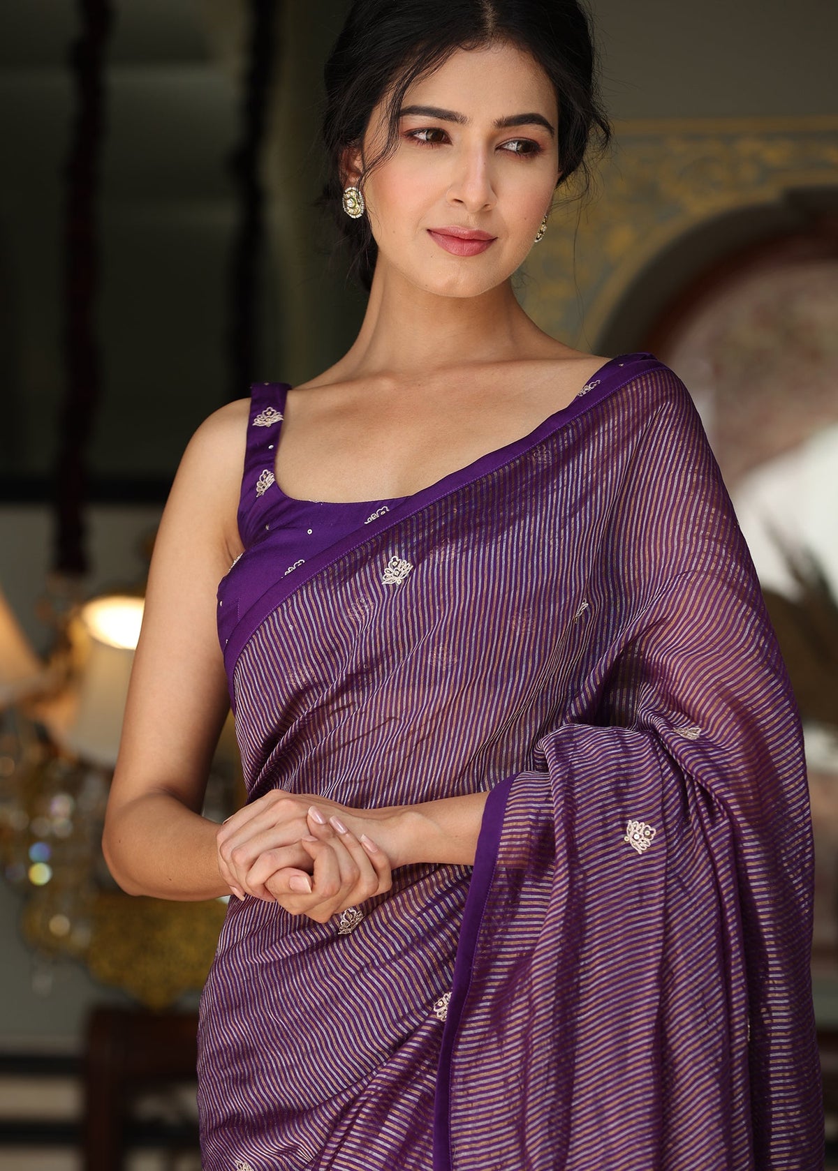 Vasudha Saree with Hand Embellished Blouse - ILMA
