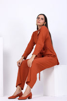 Waist Tie Up Shirt Co-ord Set - ILMA