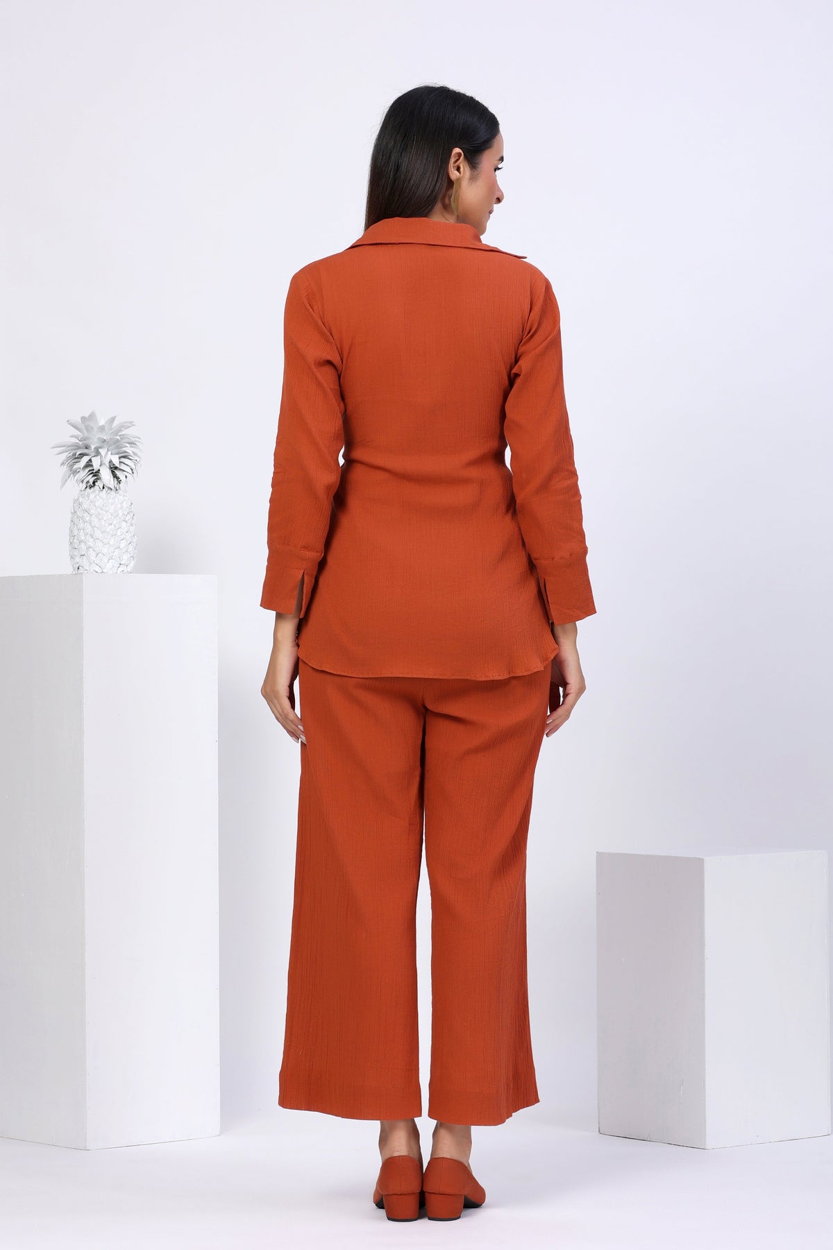 Waist Tie Up Shirt Co-ord Set - ILMA