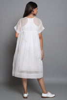 White Doriya Dress with Mulmul Inner - ILMA