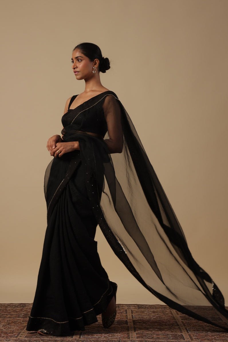 Yuvna Saree with Chanderi Mukaish Blouse - ILMA