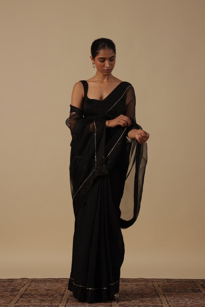 Yuvna Saree with Chanderi Mukaish Blouse - ILMA
