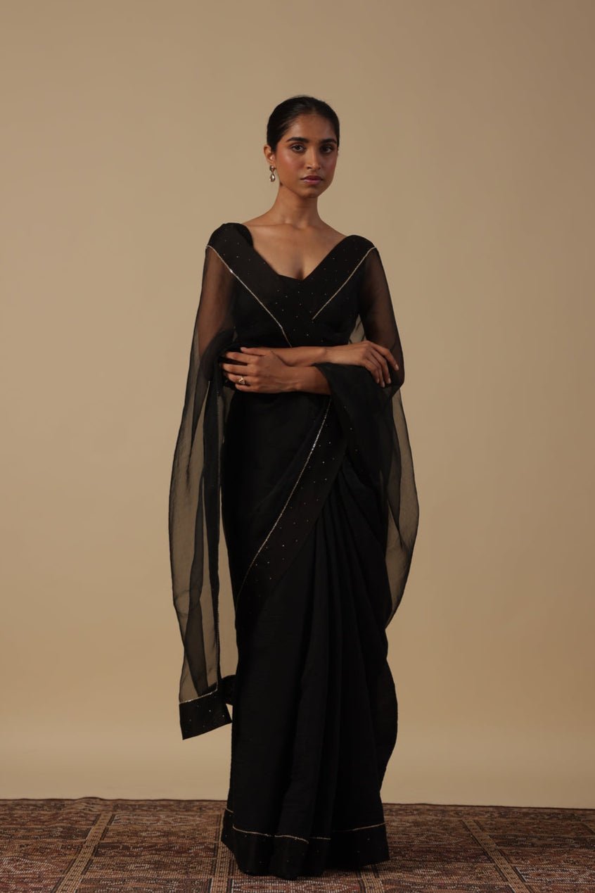 Yuvna Saree with Chanderi Mukaish Blouse - ILMA